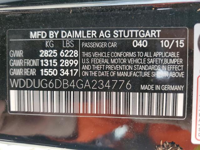 2016 MERCEDES-BENZ S 550E - WDDUG6DB4GA234776