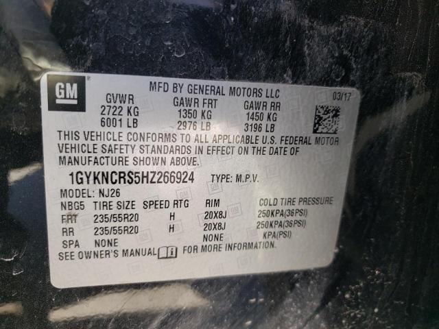 1GYKNCRS5HZ266924 Cadillac Xt5 Premium Luxury