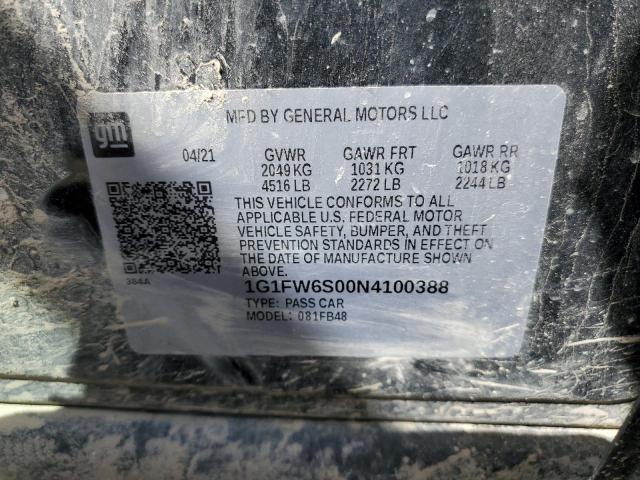 2022 CHEVROLET BOLT EV 1L 1G1FW6S00N4100388