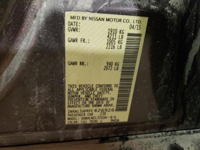 1N4AL3AP4FC426926 Nissan ALTIMA 2.5