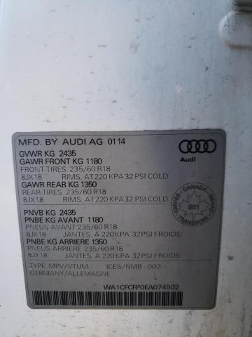 WA1CFCFP0EA074502 | 2014 AUDI Q5 PREMIUM