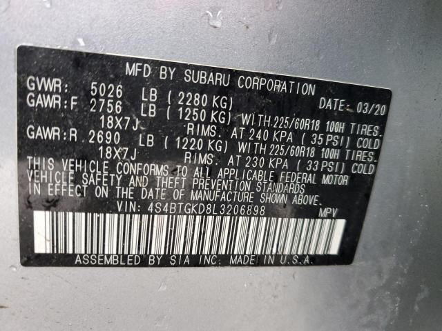 2020 SUBARU OUTBACK ON 4S4BTGKD8L3206898