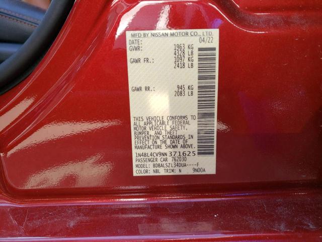 1N4BL4CV9NN371625 Nissan ALTIMA SR
