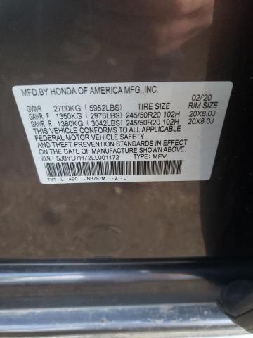 2020 ACURA MDX SPORT 5J8YD7H72LL001172