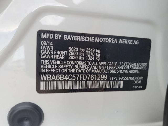 2015 BMW 650 XI GRA - WBA6B4C57FD761299