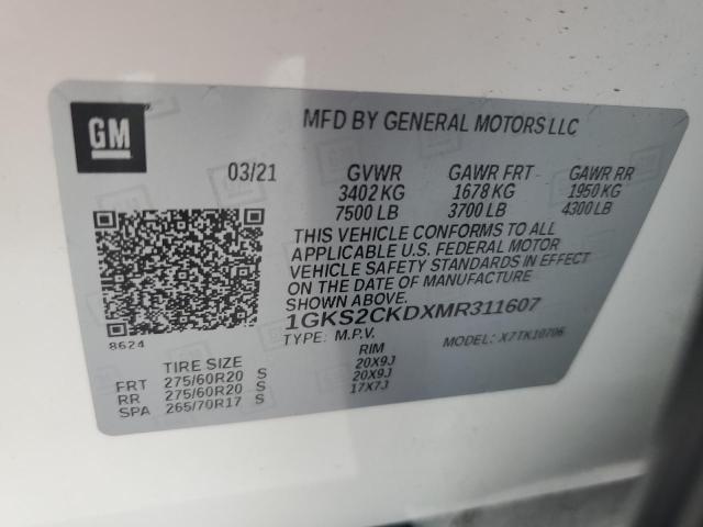 2021 GMC YUKON AT4 1GKS2CKDXMR311607