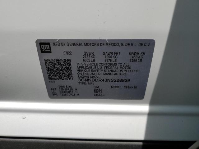 2022 CHEVROLET BLAZER 3LT - 3GNKBDR43NS228839