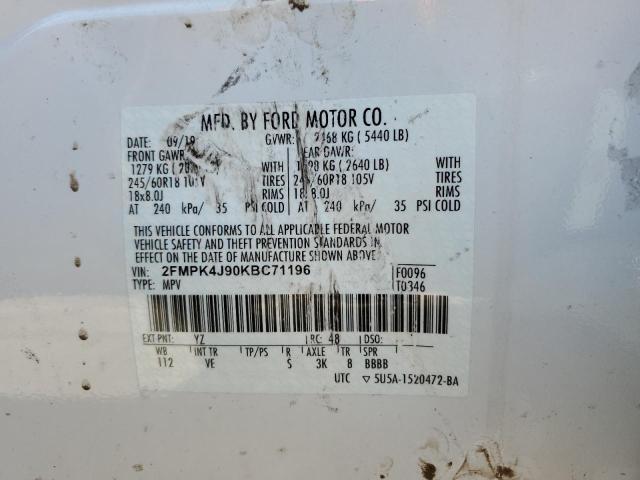 2FMPK4J90KBC71196 Ford EDGE SEL