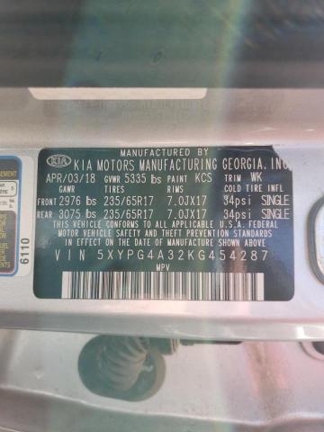 5XYPG4A32KG454287 KIA SORENTO L