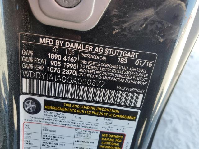 2016 MERCEDES-BENZ AMG GT S - WDDYJAJA0GA000877