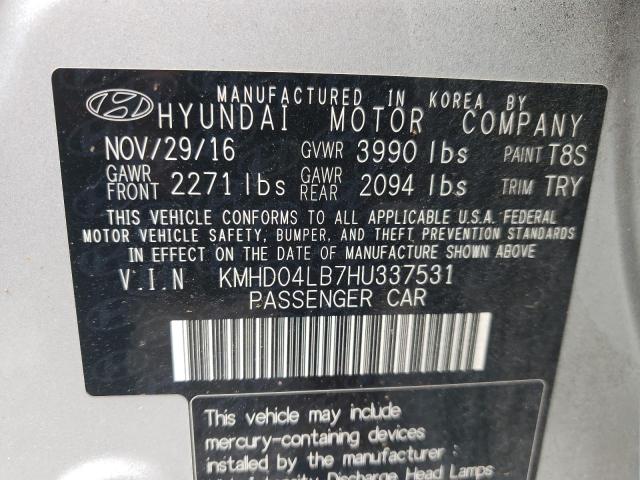 2017 HYUNDAI ELANTRA SP - KMHD04LB7HU337531