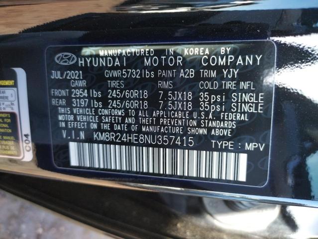 KM8R24HE8NU357415 Hyundai Palisade Sel