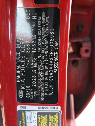 KNADM4A37H6008981 KIA RIO LX