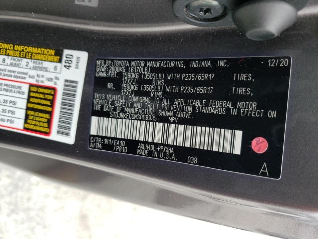 5TDJRKEC0MS008935 Toyota SIENNA XLE