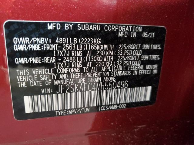 JF2SKAFC4MH550496 Subaru Forester Premium
