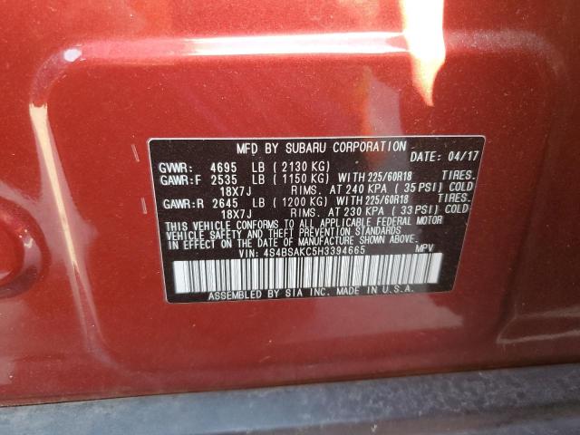 4S4BSAKC5H3394665 Subaru Outback 2.5i Limited