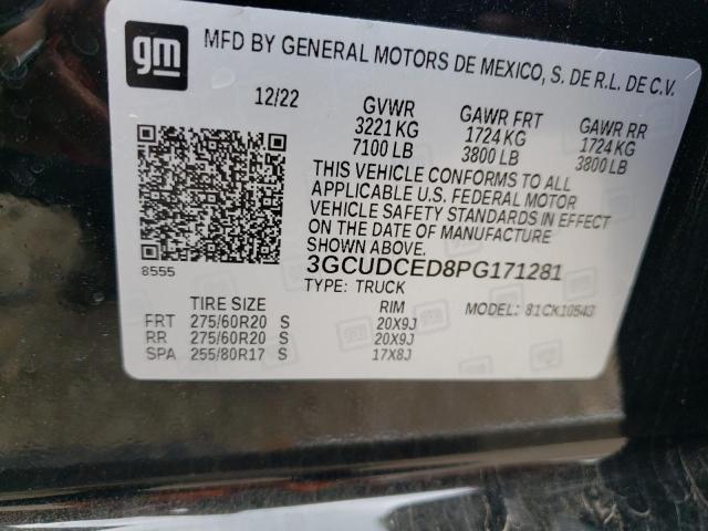 3GCUDCED8PG171281 Chevrolet Silverado K1500 Trail Boss Custom