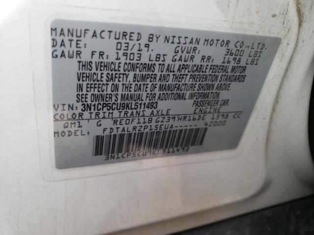 3N1CP5CU9KL511493 Nissan KICKS S