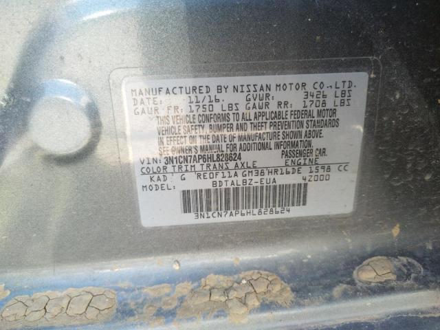 3N1CN7AP6HL828624 Nissan VERSA S