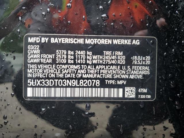 2022 BMW X4 XDRIVE3 - 5UX33DT03N9L82078