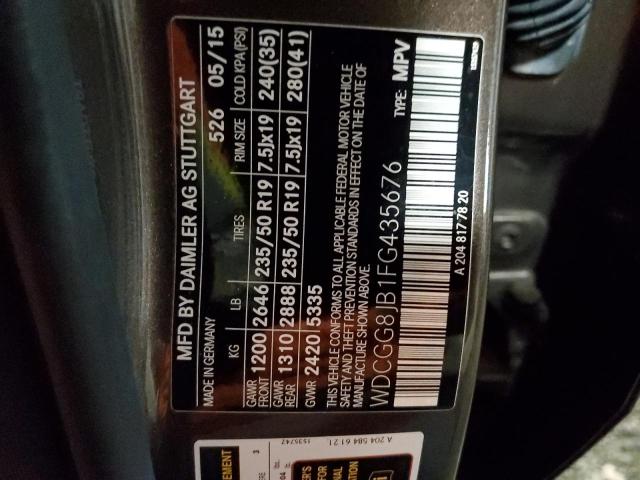2015 MERCEDES-BENZ GLK 350 4M - WDCGG8JB1FG435676