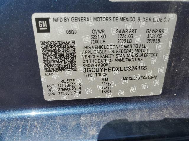 2020 CHEVROLET SLVRD 1500 3GCUYHEDXLG326165