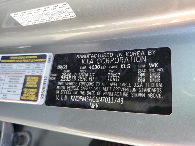 KNDPM3AC6N7011743 KIA Sportage Lx