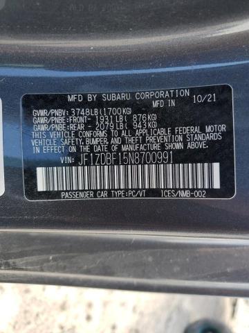 2022 SUBARU BRZ LIMITE JF1ZDBF15N8700991