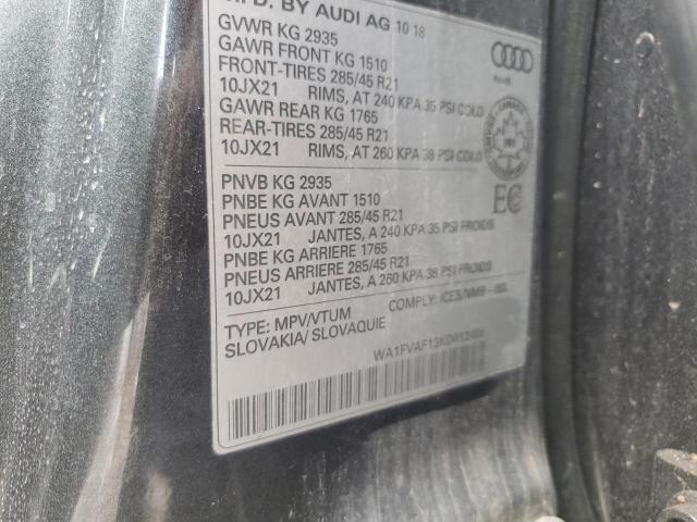 2019 AUDI Q8 PRESTIG WA1FVAF13KD012408