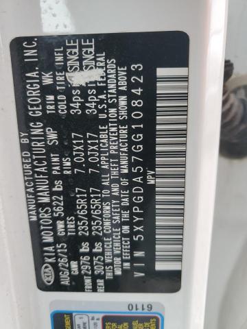 5XYPGDA57GG108423 KIA SORENTO LX
