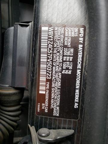 2015 BMW I3 REX - WBY1Z4C57FV503723