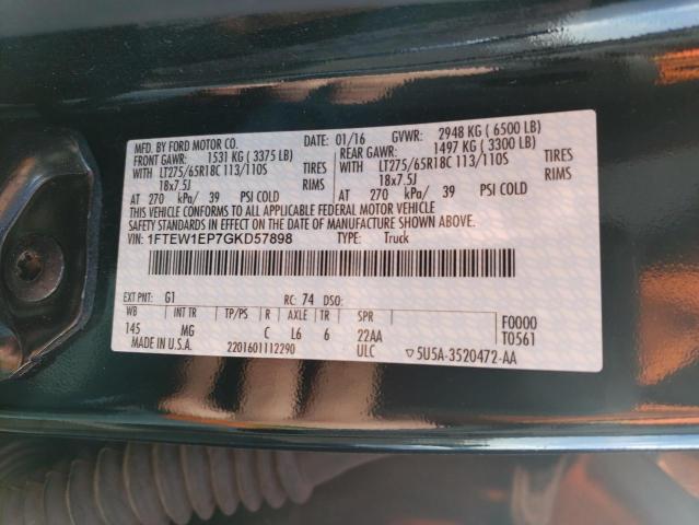 2016 FORD F150 SUPER - 1FTEW1EP7GKD57898