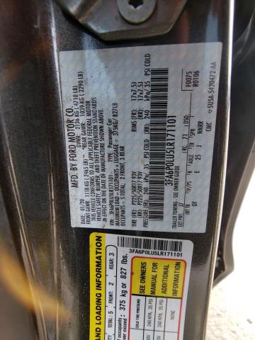 3FA6P0LU5LR171101 Ford FUSION SE