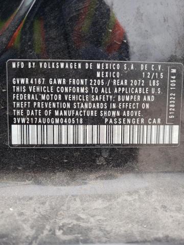 2016 VOLKSWAGEN GOLF S/SE - 3VW217AU0GM040518