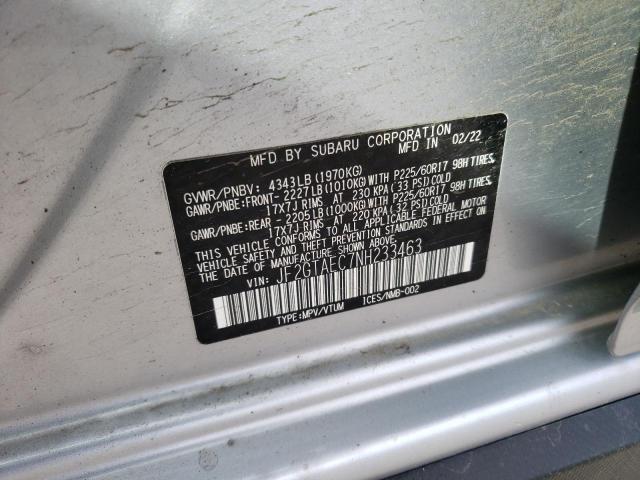 JF2GTAEC7NH233463 Subaru Crosstrek Premium