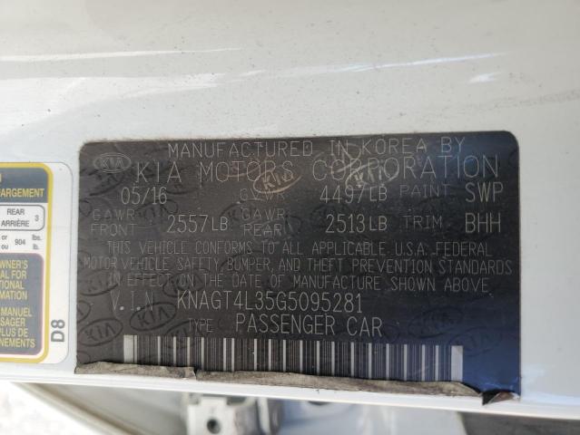 KNAGT4L35G5095281 KIA Optima Lx