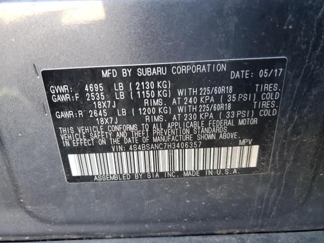 4S4BSANC7H3406357 Subaru Outback 2.5i Limited