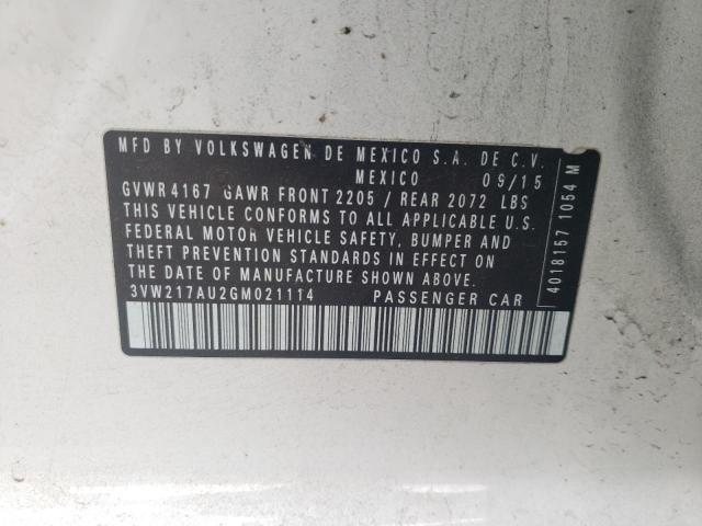 2016 VOLKSWAGEN GOLF - 3VW217AU2GM021114