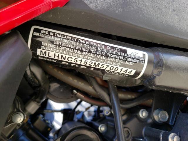 2021 HONDA CBR300 RA - MLHNC5152M5700144