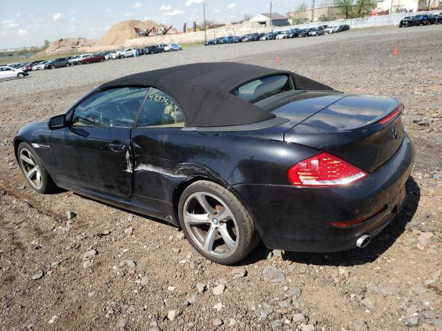 VIN: WBAEB53578CX61300 Auction: COPART Lot: 47697533 Location: NY - NEWBURGH WBAEB53578CX61300 BMW 6 SERIES 2008 BLACK Photo 2