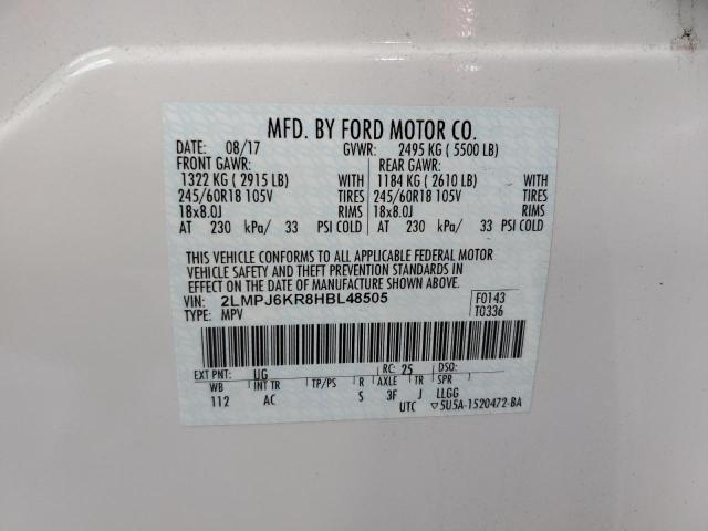 2017 LINCOLN MKX SELECT 2LMPJ6KR8HBL48505