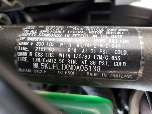 2022 KAWASAKI KL650 L - ML5KLEL1XNDA05138