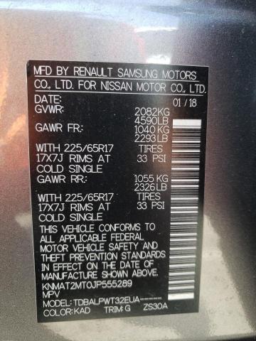 KNMAT2MT0JP555289 Nissan ROGUE S
