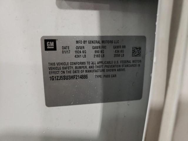 2017 CHEVROLET MALIBU HYB - 1G1ZJ5SU3HF214886