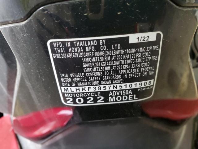 2022 HONDA ADV150 A - MLHKF3857N5101908