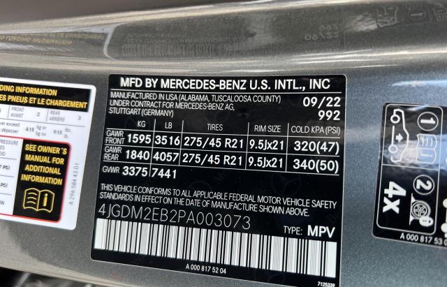 2023 MERCEDES-BENZ EQS SUV 45 - 4JGDM2EB2PA003073