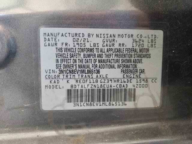 3N1CN8EV1ML865136 Nissan VERSA SV