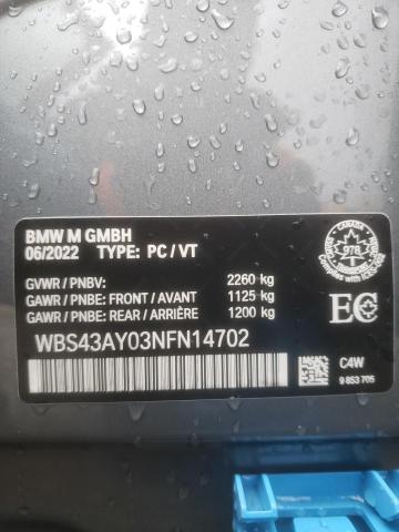 2022 BMW M3 COMPETI WBS43AY03NFN14702
