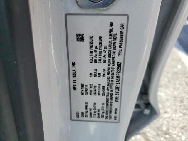 5YJ3E1EA6MF922592 Tesla MODEL 3