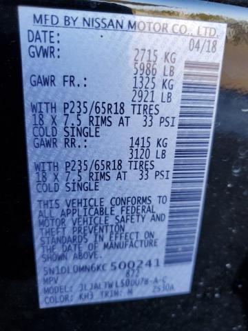 5N1DL0MN6KC500241 Infiniti QX60 LUXE